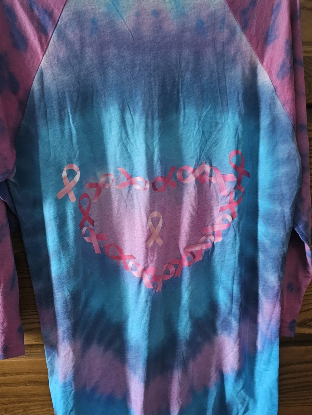 New- Unisex Triblend 3/4-Sleeve Raglan One of a Kind tie-dye Large - Picture 2 of 2
